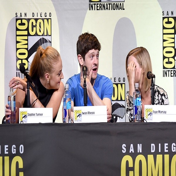 (L-R) Actors Sophie Turner, Iwan Rheon and Faye Marsay attend the 'Game Of Thrones' panel during Comic-Con International 2016 at San Diego Convention Center on July 22, 2016 in San Diego, California. 