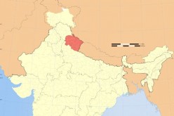 Uttarakhand state (in red) along the border with China.