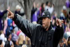 Linebacker Terrell Suggs #55 of the Baltimore Ravens celebrates with his teammates as they celebrate during their Super Bowl XLVII victory parade at M&T Bank Stadium on February 5, 2013 in Baltimore, Maryland. The Baltimore Ravens captured their second Su