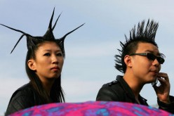 Two millennials are seen together on a music festival during Chinese National Day.
