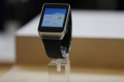 A Samsung Gear Live watch is seen on display during the Google I/O Developers Conference at Moscone Center.