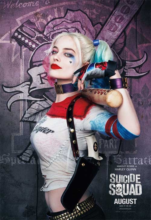 A promotional poster of "Suicide Squad" featuring Harley Quinn as one of the members of the antihero group.