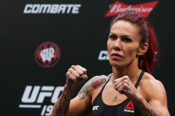 Cris Cyborg Justino of Brazil weighs in during the UFC 198 weigh-in at Arena da Baixada stadium on May 13, 2016 in Curitiba, Brazil.
