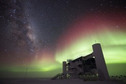 The IceCube Neutrino Observatory as seen in the South Pole of Antarctica, which is an observatory for neutrino detection.