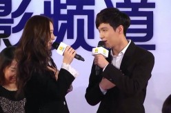 EXO's Lay and f(x)'s Krystal Jung attends the press conference for the Chinese-South Korean romantic comedy film 'Unexpected Love' on Dec. 18, 2015, in Beijing, China.