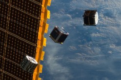 CubeSat trio in space.