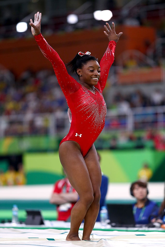 Simone Biles of the United States competes in the Women's Vault Final on Day 9 of the Rio 2016 Olympic Games at the Rio Olympic Arena on August 14, 2016.