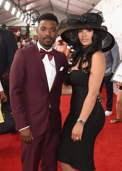 Singer Ray J and Princess Love arrive at the 142nd Kentucky Derby at Churchill Downs on May 7, 2016 in Louisville, Kentucky.  