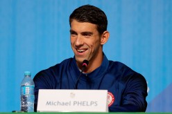 Michael Phelps of the United States speaks during a press conference at the Main Press Centre on August 14, 2016 in Rio de Janeiro, Brazil.