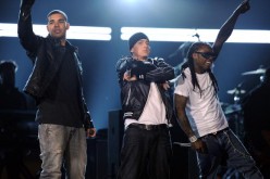 (L-R) Rappers Drake, Eminem, and Lil Wayne perform onstage during the 52nd Annual Grammy Awards held at Staples Center on January 31, 2010 in Los Angeles, California.  