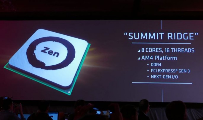 AMD presents their new Zen Summit Ridge CPU for 2017