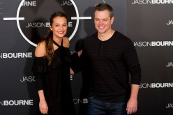 Actor Matt Damon and actress Alicia Vikander attend 'Jason Bourne' photocall at Villamagna Hotel on July 13, 2016 in Madrid, Spain.