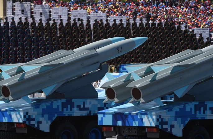 China displays its cruise missiles in a military parade at Tiananmen Square in Beijing during the 70th anniversary of victory over Japan and the end of World War II in September last year.