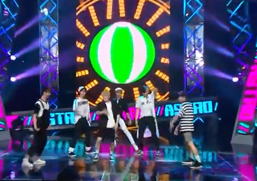 ASTRO performs their song "Breathless" on the "M Countdown" stage.