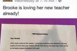 Second-grade teacher Brandy Young's letter to parents explaining her new policy on homeworks has gone viral.