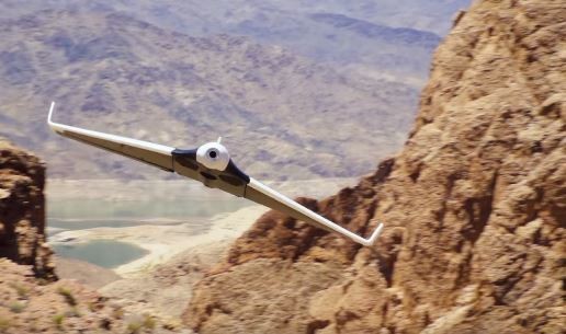 Parrot Disco drone flies fast in the mountains