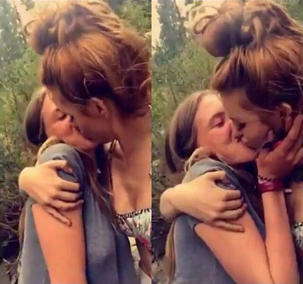 Bella Thorne (right) passionately kissing her older brother's ex-girlfriend Bella Pendergast.