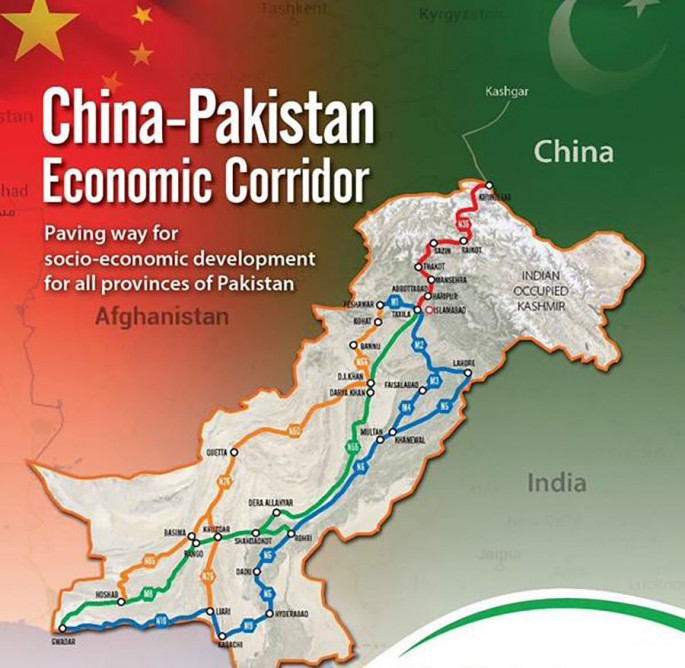 The China-Pakistan Economic Corridor where much of Chinese-funded infrastructure and energy projects are being put up.