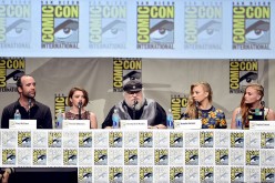 Game of Thrones stars and George RR Martin at comic con Q&A Panel.