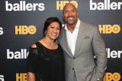 Ata Johnson (L) and Dwayne Johnson attend the HBO Ballers Season 2 Red Carpet Premiere and Reception on July 14, 2016 at New World Symphony in Miami Beach, Florida.   