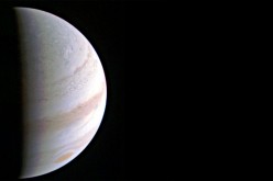 Jupiter's north polar region comes into view as NASA's Juno spacecraft approaches the giant planet. This view of Jupiter was taken on Aug. 27, when Juno was 703,000 kilometers away.