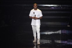 Kanye West gives a speech at the 2016 MTV Video Music Awards at Madison Square Garden.