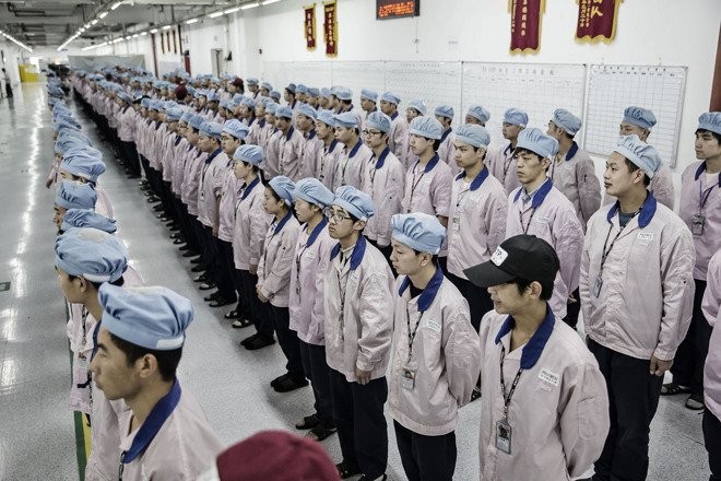 Workers at a Chinese factory.