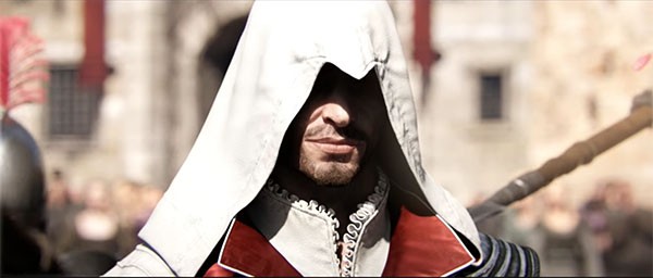 "Assassin's Creed: Ezio Collection" protagonist Ezio Auditore smiles as he confronts his nemesis at the Vatican.