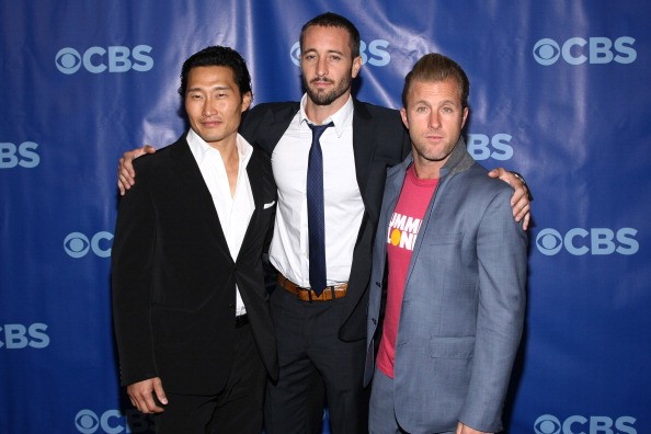 (L-R) Actors Daniel Dae Kim, Alex O'Loughlin and Scott Caan attend the 2011 CBS Upfront at The Tent at Lincoln Center on May 18, 2011 in New York City.