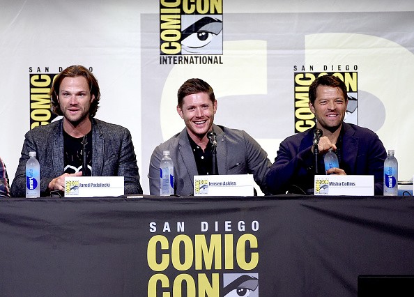 Actors Jared Padalecki, Jensen Ackles and Misha Collins attend the 'Supernatural' Special Video Presentation And Q&A during Comic-Con International 2016 at San Diego Convention Center on July 24, 2016 in San Diego, California. 