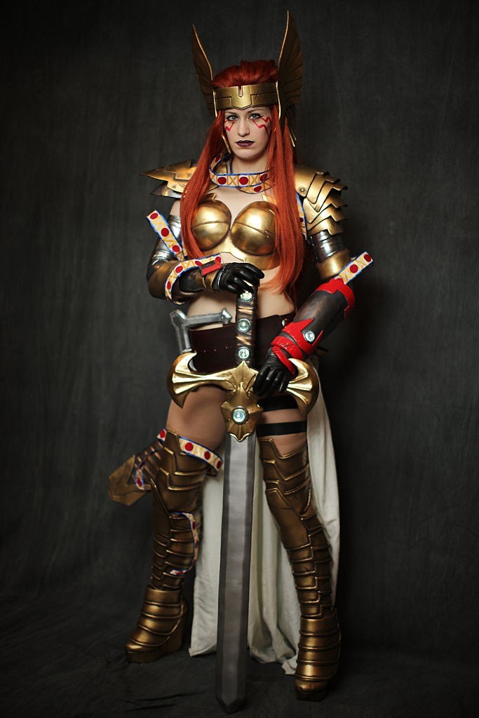 Cosplayer Catherine Chavez as a character from Final Fantasy during the New York Comic Con 2015 at The Jacob K. Javits Convention Center.