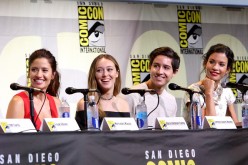 (L-R) Actors Mercedes Masohn, Alycia Debnam Carey, Lorenzo James Henrie, and Danay García attend AMC's 'Fear The Walking Dead' Panel during Comic-Con International 2016 held on July 22, 2016 in San Diego, California.