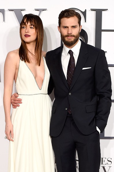 Dakota Johnson and Jamie Dornan attend the United Kingdwom premiere of 'Fifty Shades Of Grey' at Odeon Leicester Square on February 12, 2015 in London, England. 
