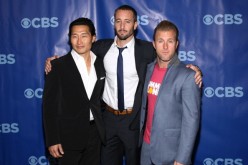 (L-R) Actors Daniel Dae Kim, Alex O'Loughlin and Scott Caan attend the 2011 CBS Upfront at The Tent at Lincoln Center on May 18, 2011 in New York City.