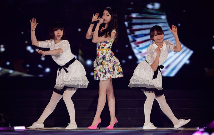 IU performs on the stage during a concert at the K-Collection In Seoul on March 11, 2012 in Seoul, South Korea.