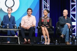 Actors Evan Rachel Wood, James Marsden, Thandie Newton and Ed Harris speak onstage during the 'Westworld' panel discussion at the HBO portion of the 2016 Television Critics Association Summer Tour at The Beverly Hilton Hotel on July 30, 2016 in Beverly Hi