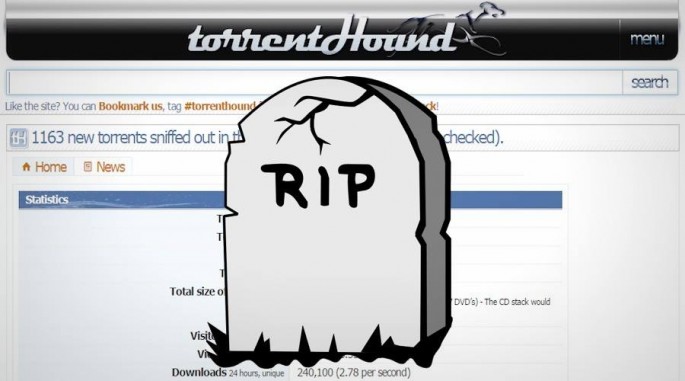 TorrentHound becomes the third torrent site to shutdown this year. 