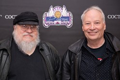 'Winds of Winter' writer George R. R. Martin and Joe Lansdale pose before SundanceTV's 'Hap & Leonard' Screening at the Jean Cocteau Theater on February 23, 2016 in Santa Fe, New Mexico. 