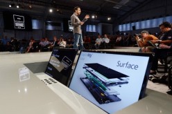 Panos Panay, General Manger of Surface, holds the tablet Surface by Microsoft during a news conference at Milk Studios in Los Angeles, California.The new Surface tablet has a 10.6 inch screen complete with cover that contains a full multitouch keyboard.