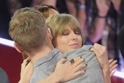 'Bad Blood' singer Taylor Swift hugs Calvin Harris at the iHeartRadio Music Awards which broadcasted live on TBS, TNT, AND TRUTV from The Forum on April 3, 2016 in Inglewood, California. 