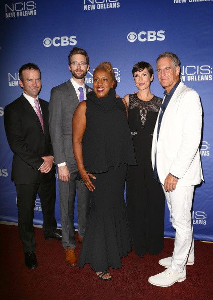 The cast Lucas Black, Rob Kerkovich, CCH Pounder, Zoe McLellan and Scott Bakula attend the screening of 'NCIS: New Orleans' at the National WWII Museum on September 17, 2014 in New Orleans, Louisiana. 
