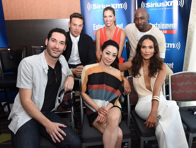 Actors Kevin Alejandro, Dawn Olivieri, D.B. Woodside, Tom Ellis, Christina Chang and Lesley-Ann Brandt attend SiriusXM's Entertainment Weekly Radio Channel Broadcasts From Comic-Con 2016 at Hard Rock Hotel San Diego on July 23, 2016 in San Diego, Californ