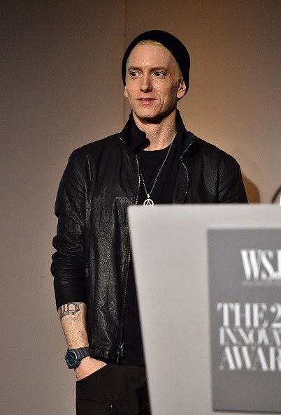 Eminem speaks onstage at WSJ. Magazine 2014 Innovator Awards at Museum of Modern Art on November 5, 2014 in New York City.   