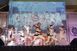 South Korean boy band INFINITE perform on stage during the Korea Premiere of 'Mission: Impossible - Rogue Nation' at the Lotte World Tower Mall at on July 30, 2015 in Seoul, South Korea.