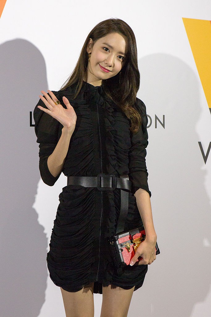 South Korean girl group Girls Generation member Yoona attends the Louis Vuitton Exhibition 'Volez, Voguez, Voyagez' on April 21, 2016 in Tokyo, Japan.