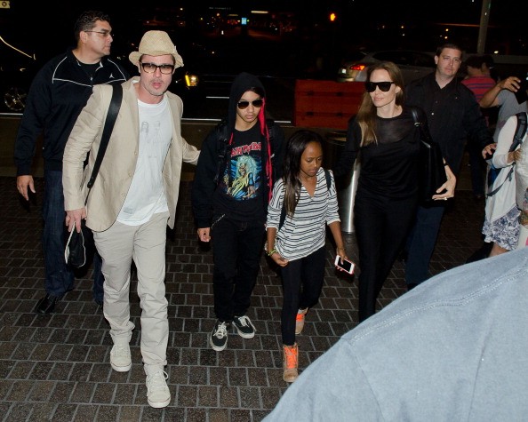 Brad Pitt and Angelina Jolie, along with kids Maddox and  Zahara were seen in Los Angeles.