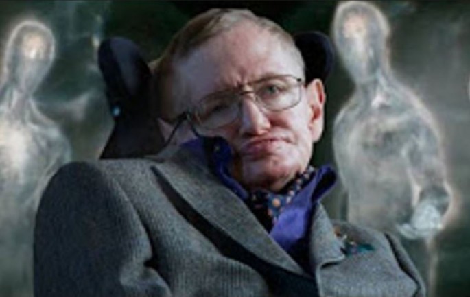 A preview screenshot of Stephen Hawking and some unidentified alien life-forms.