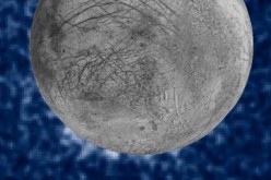 A composite image by NASA shows possible water plumes at 7 o'clock on the face of Europa.