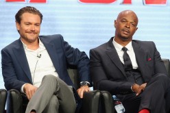 Actors Clayne Crawford and Damon Wayans speak onstage at the 'Lethal Weapon' panel discussion during the FOX portion of the 2016 Television Critics Association Summer Tour on Aug. 8.  