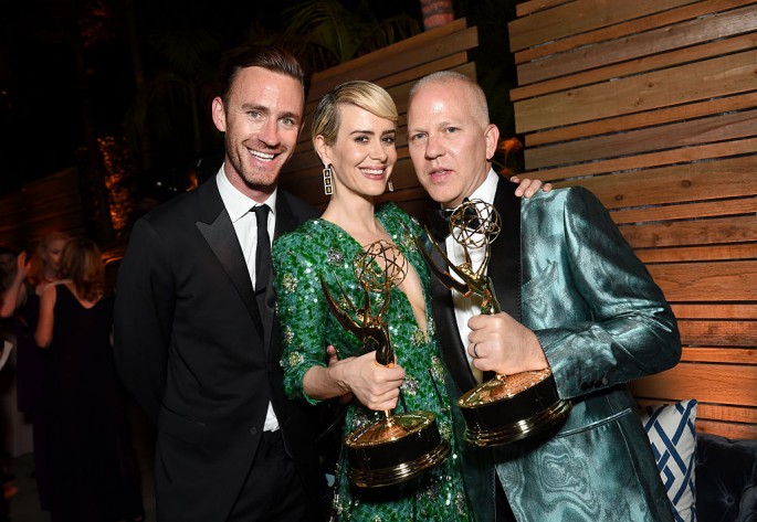 Writer John Gray, actor Sarah Paulson and actor Ryan Murphy attends the FOX Broadcasting Company, FX, National Geographic And Twentieth Century Fox Television's 68th Primetime Emmy Awards after Party at Vibiana on September 18, 2016 in Los Angeles, Califo